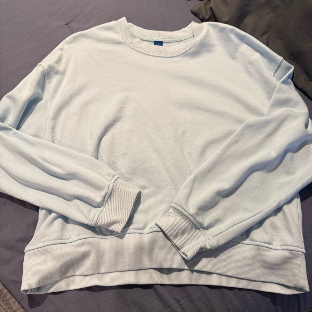 Womens Light Blue Cropped Sweatshirt - Picture 2 of 3